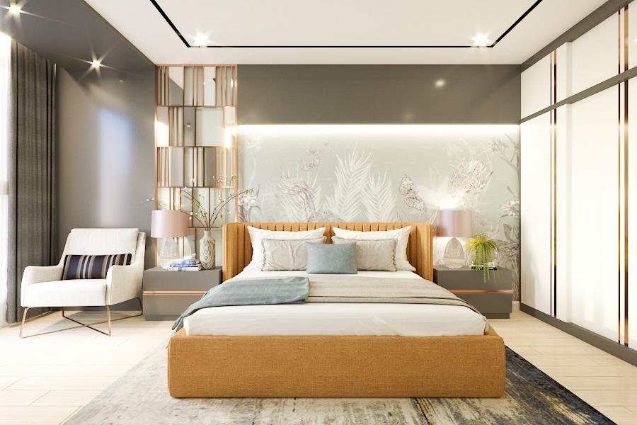 Thiết kế phòng ngủ đẹp sang trọng hiện đại đơn giản Căn hộ Opal Saigon Pearl