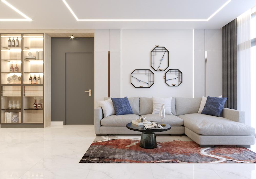 thiết kế thi công nội thất phòng khách căn hộ Opal Saigon Pearl 3 Phòng Ngủ  thiết kế nội thất trọn gói