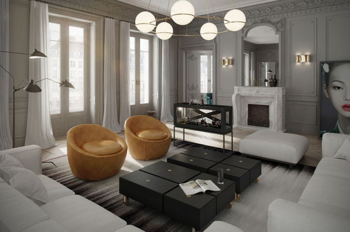 &Yacute; TƯỞNG TRANG TR&Iacute; PH&Ograve;NG KH&Aacute;CH T&Acirc;N CỔ ĐIỂN CHO CĂN HỘ